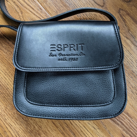 ESPRIT Black Vegan Leather Crossbody Mini Bag - Picture 2 of 6